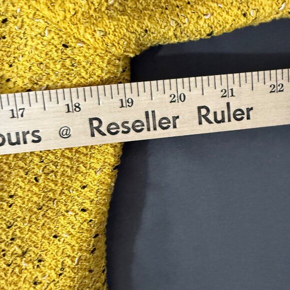 St. John Collection Jacket Women's 12 Yellow Tweed Blazer Pearl Button Pockets - Picture 13 of 16